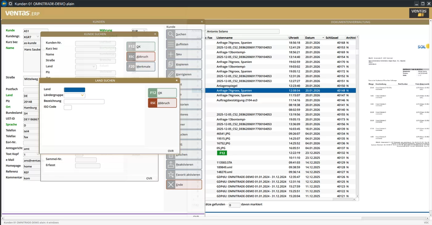 VENTAS modular business application